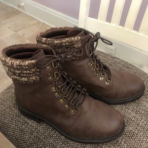 Torrid brown ankle combat boots 12w
